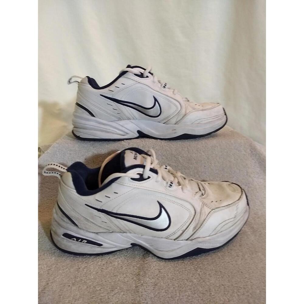 Nike Mens Air Monarch IV White Leather Training Shoes, Size: 10 W       #US37-10